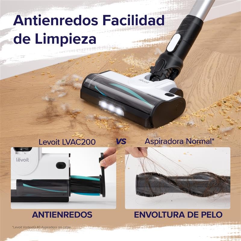 LEVOIT Aspiradora sin Cable 4 en 1 para Mascotas con Batería Extraíble y Filtro 99,9% HEPA