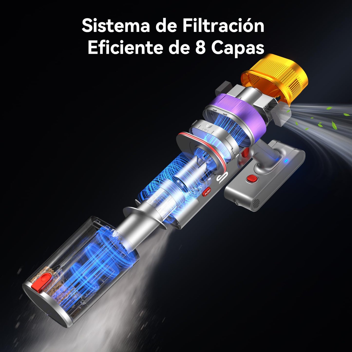Vistefly V15 Ultra Aspiradora sin Cable 48Kpa 600W 70Min, Pantalla Dual, para Mascotas y Suelos