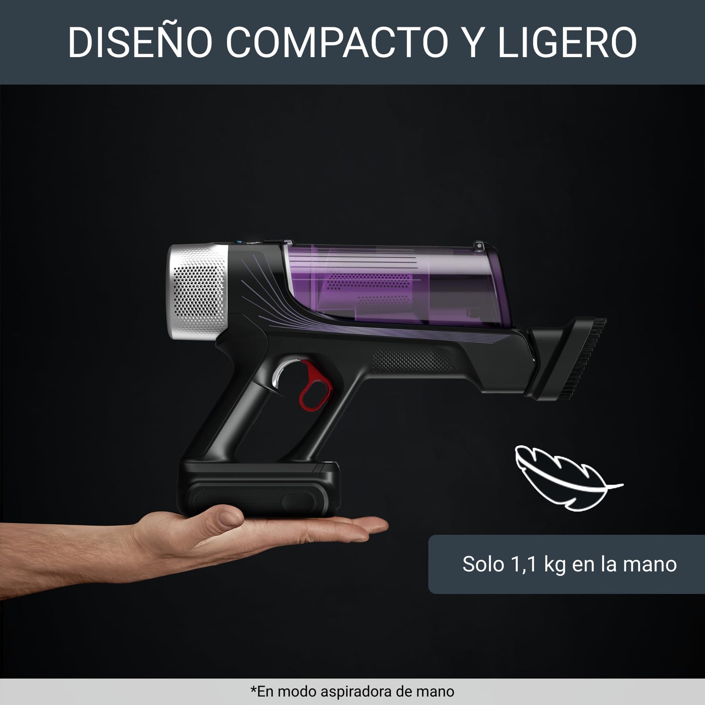 Rowenta Xforce Flex 9.60 Aspirador Escoba 200W con Tubo Flex, LED y Pantalla Smart Control