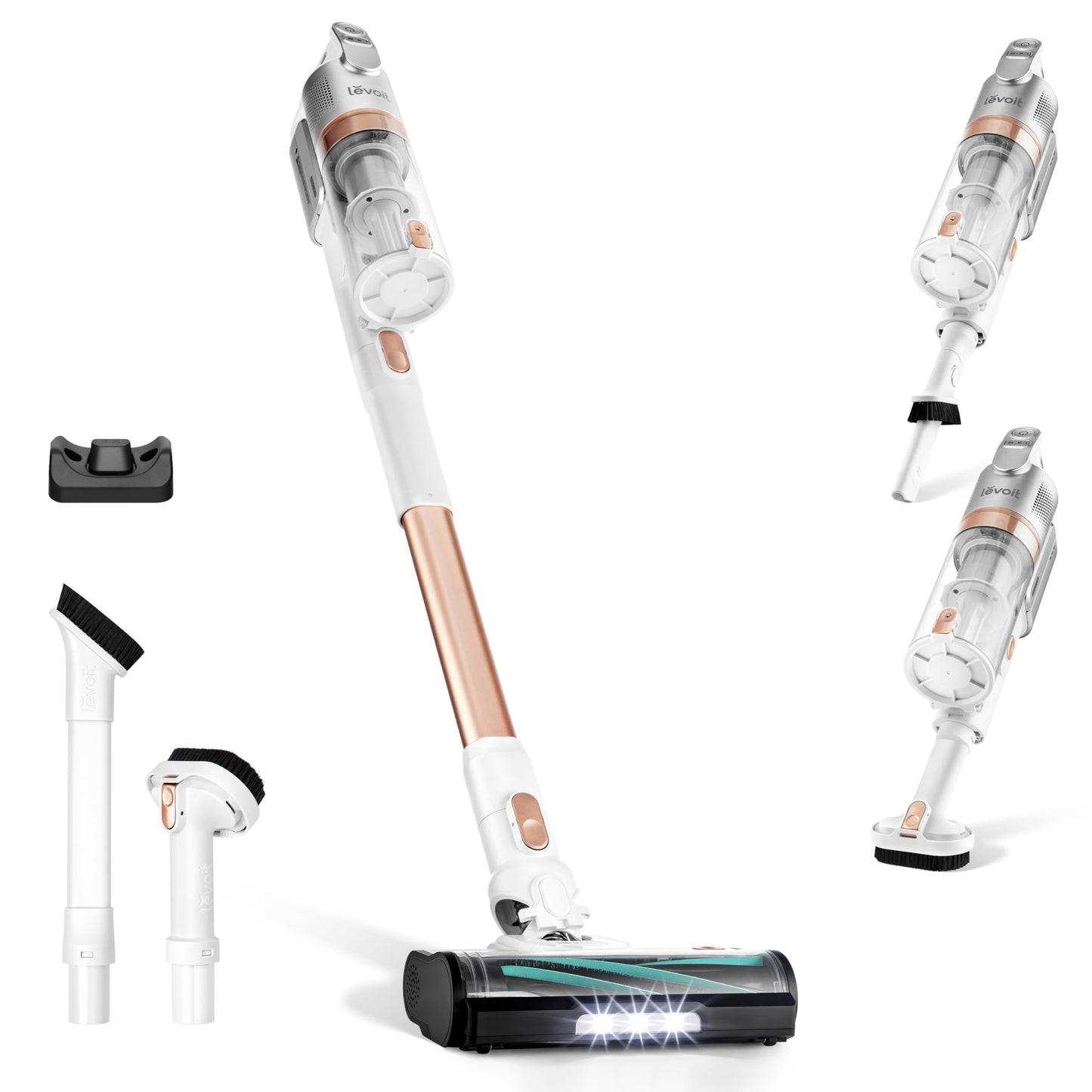 LEVOIT Aspiradora sin Cable 4 en 1, 50Min, Tecnología Antienredos, LED, para Suelo y Mascotas