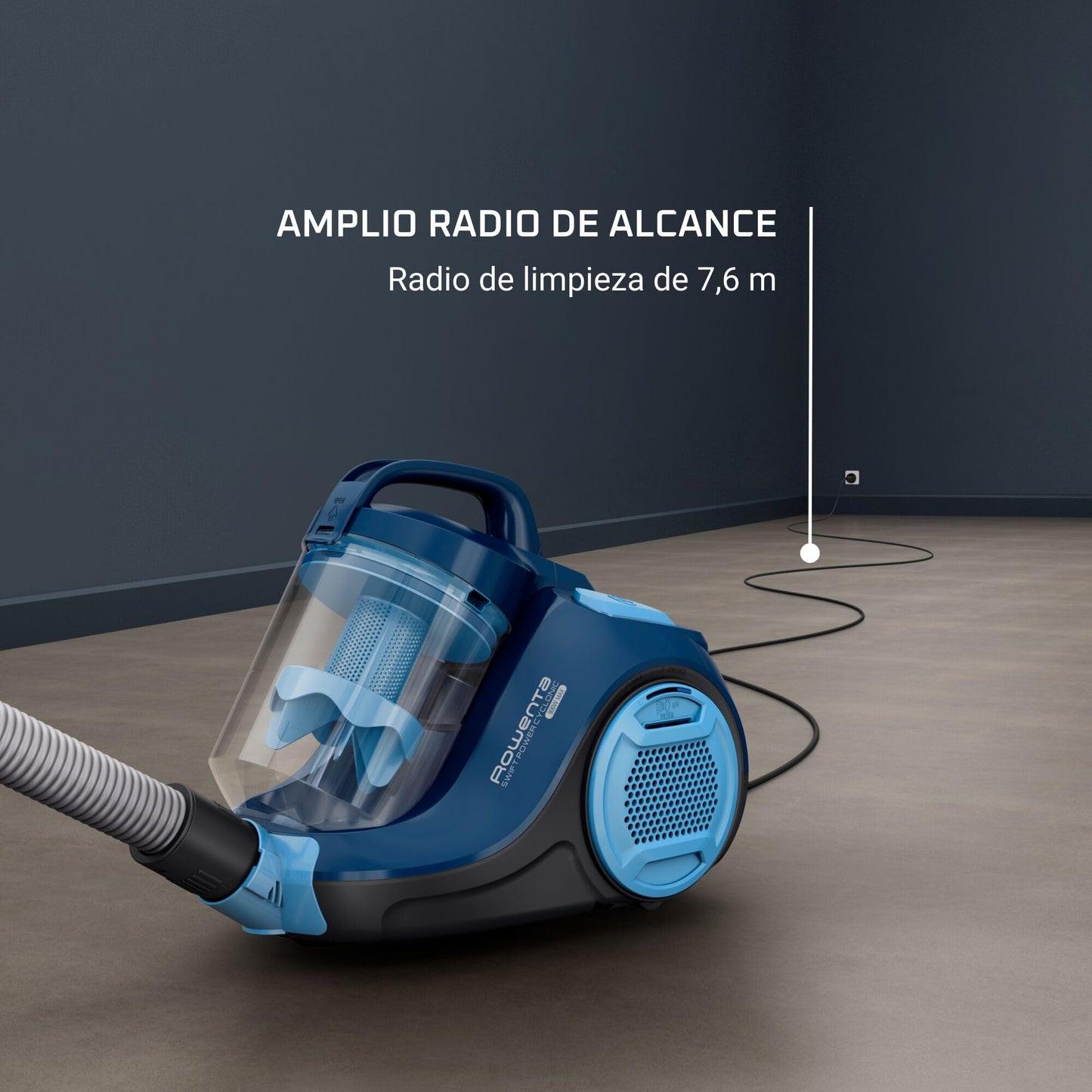 Rowenta Swift Power RO2981 Aspiradora sin Bolsa Ciclónica 1.5L con Cepillo Parquet y Boquilla 2 en 1