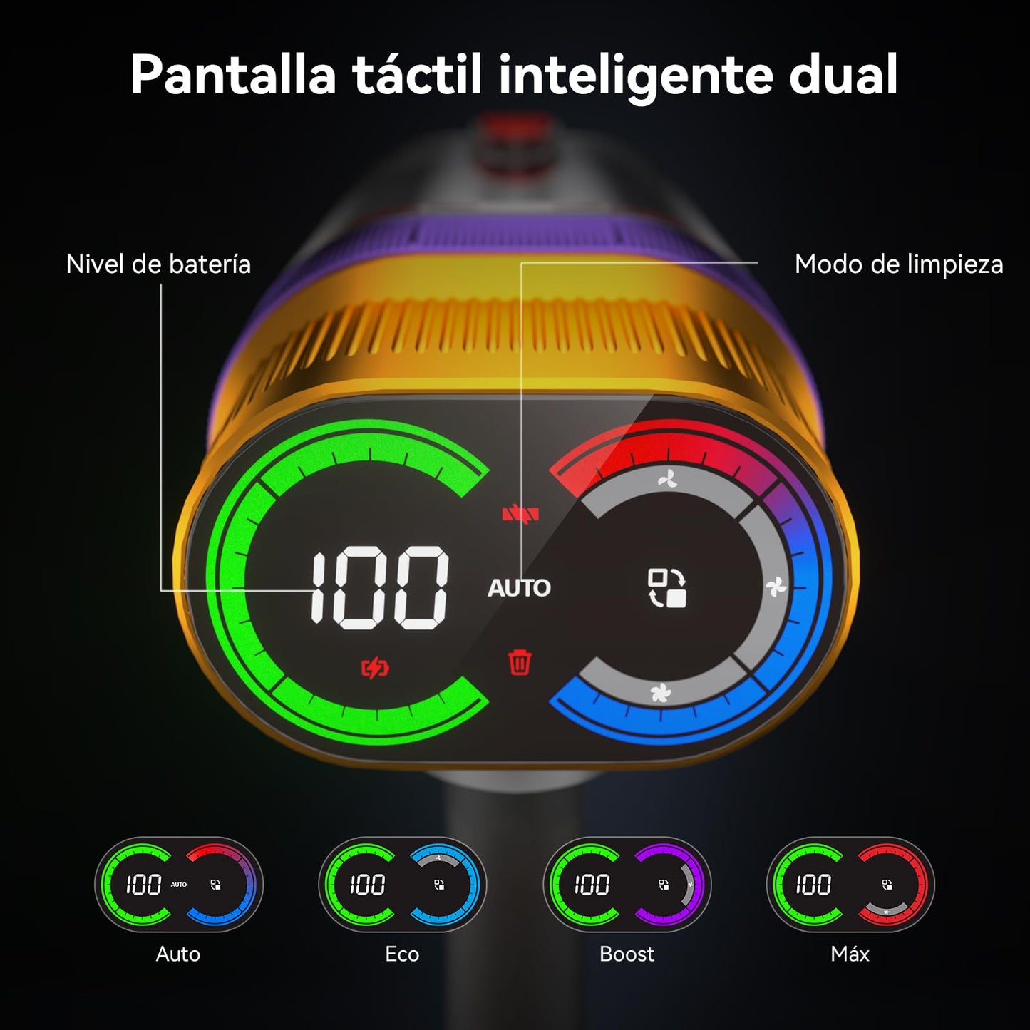 Vistefly V15 Ultra Aspiradora sin Cable 48Kpa 600W 70Min, Pantalla Dual, para Mascotas y Suelos