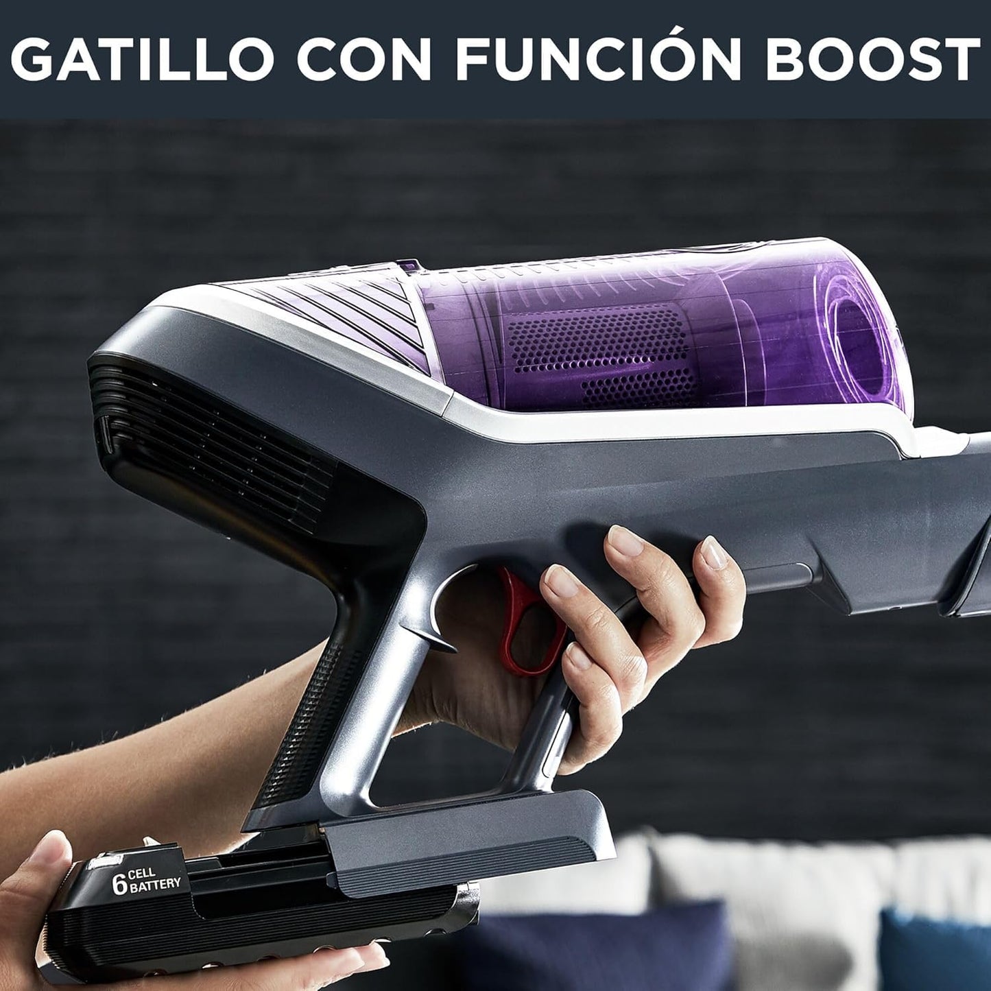 Rowenta XForce Flex 8.60 Escoba sin Cable, 22V Batería Extraíble, Tubo Flexible y LED, 35Min