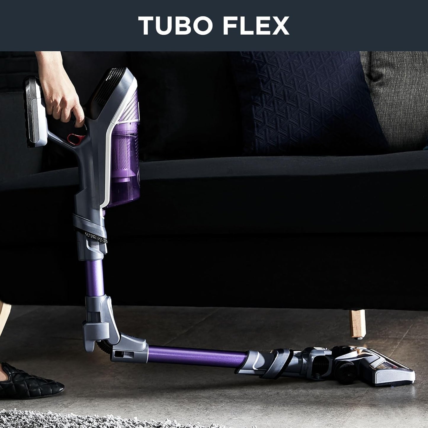 Rowenta XForce Flex 8.60 Escoba sin Cable, 22V Batería Extraíble, Tubo Flexible y LED, 35Min
