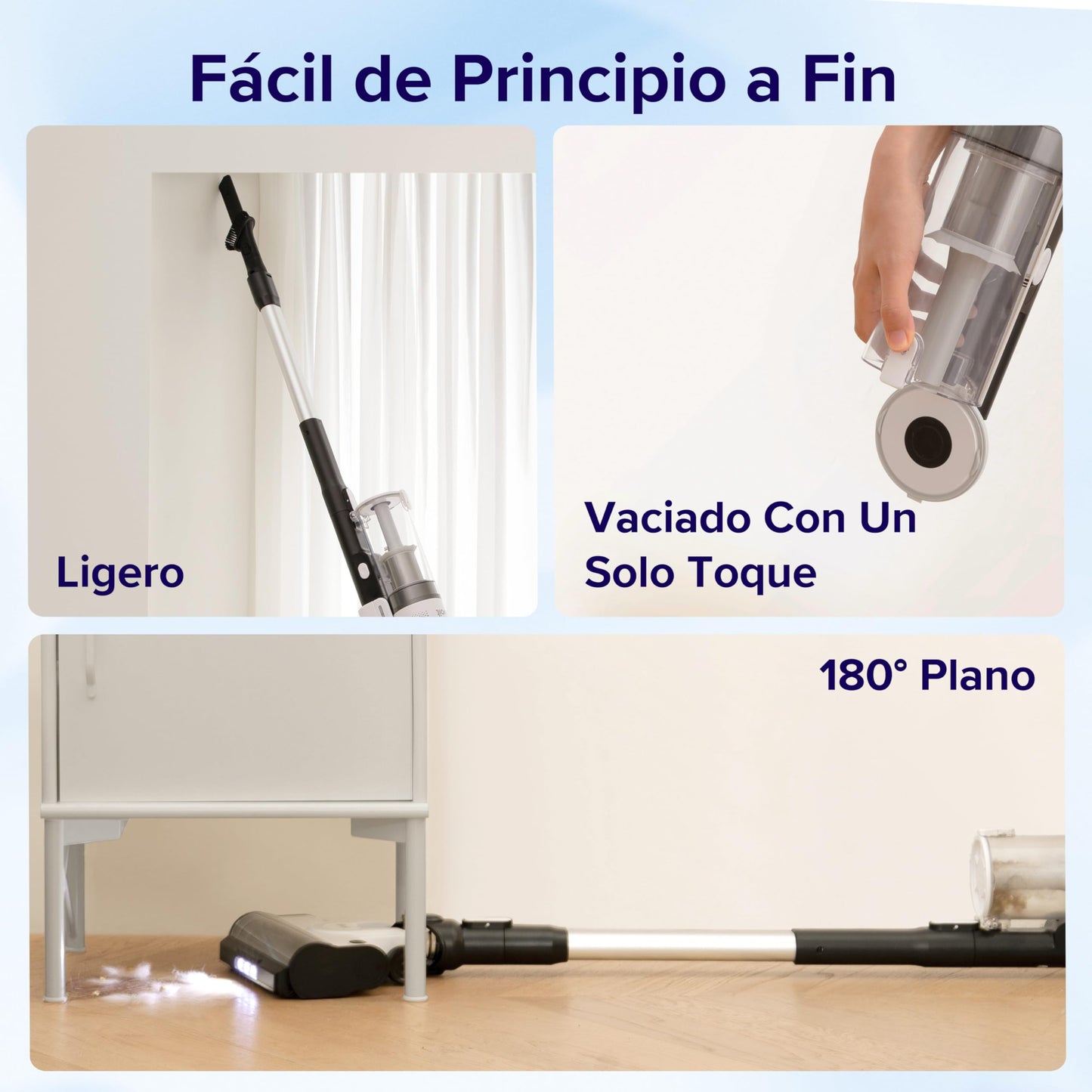 LEVOIT Aspiradora sin Cable 4 en 1 para Mascotas con Batería Extraíble y Filtro 99,9% HEPA
