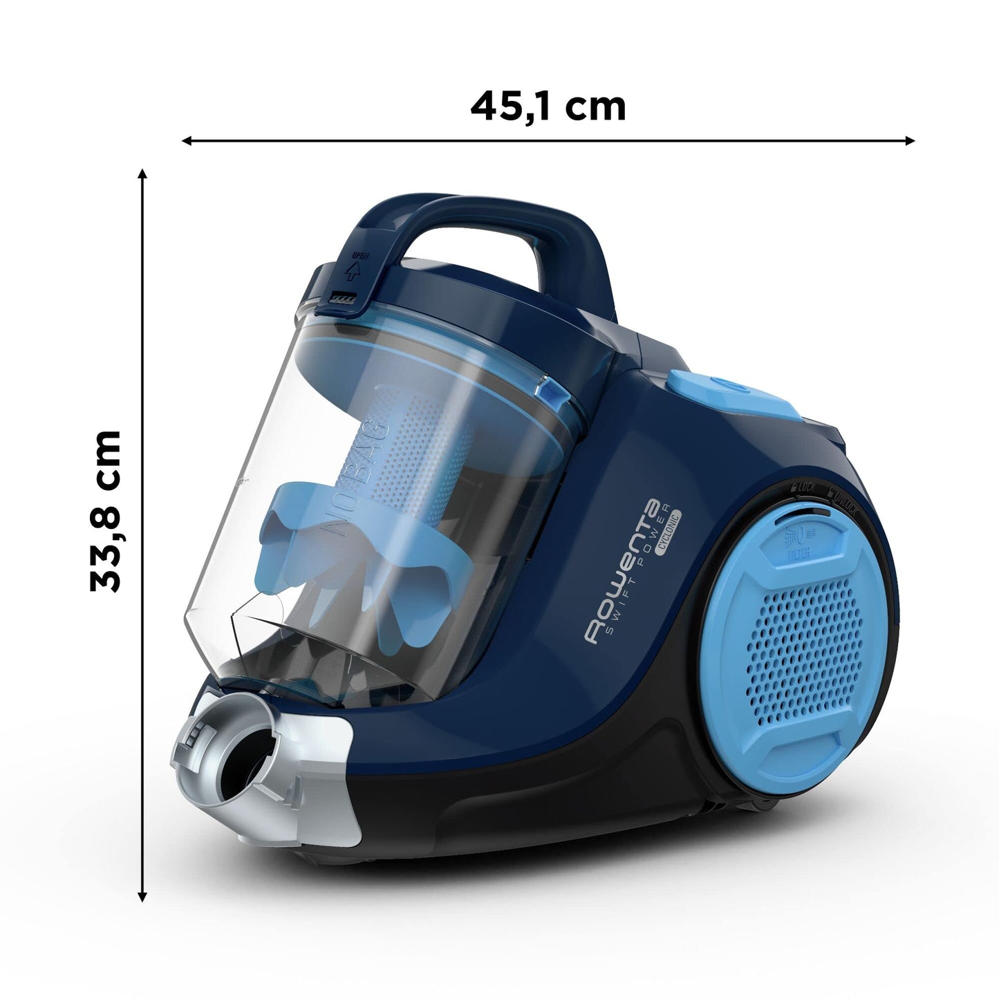 Rowenta Swift Power RO2981 Aspiradora sin Bolsa Ciclónica 1.5L con Cepillo Parquet y Boquilla 2 en 1