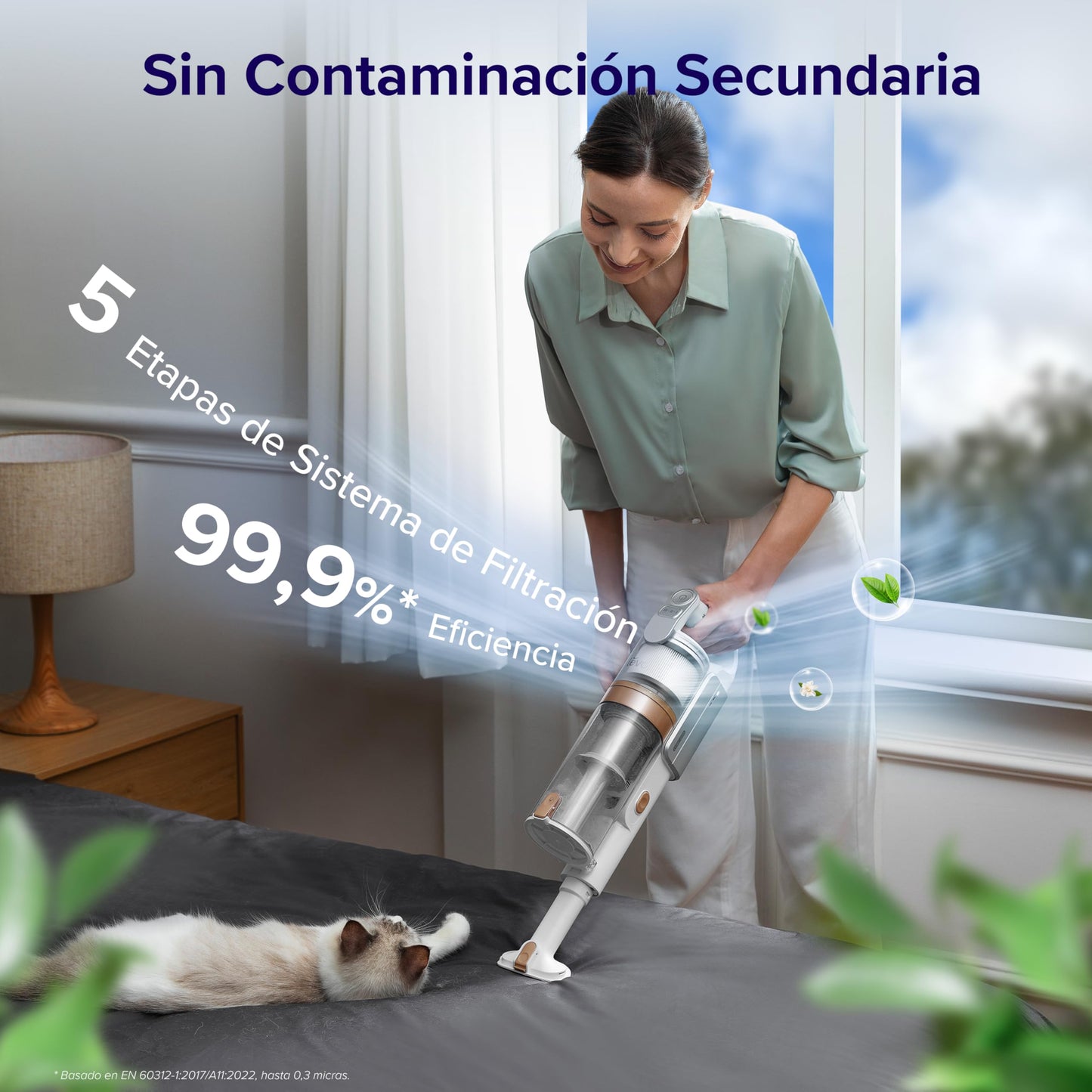 LEVOIT Aspiradora sin Cable 4 en 1, 50Min, Tecnología Antienredos, LED, para Suelo y Mascotas