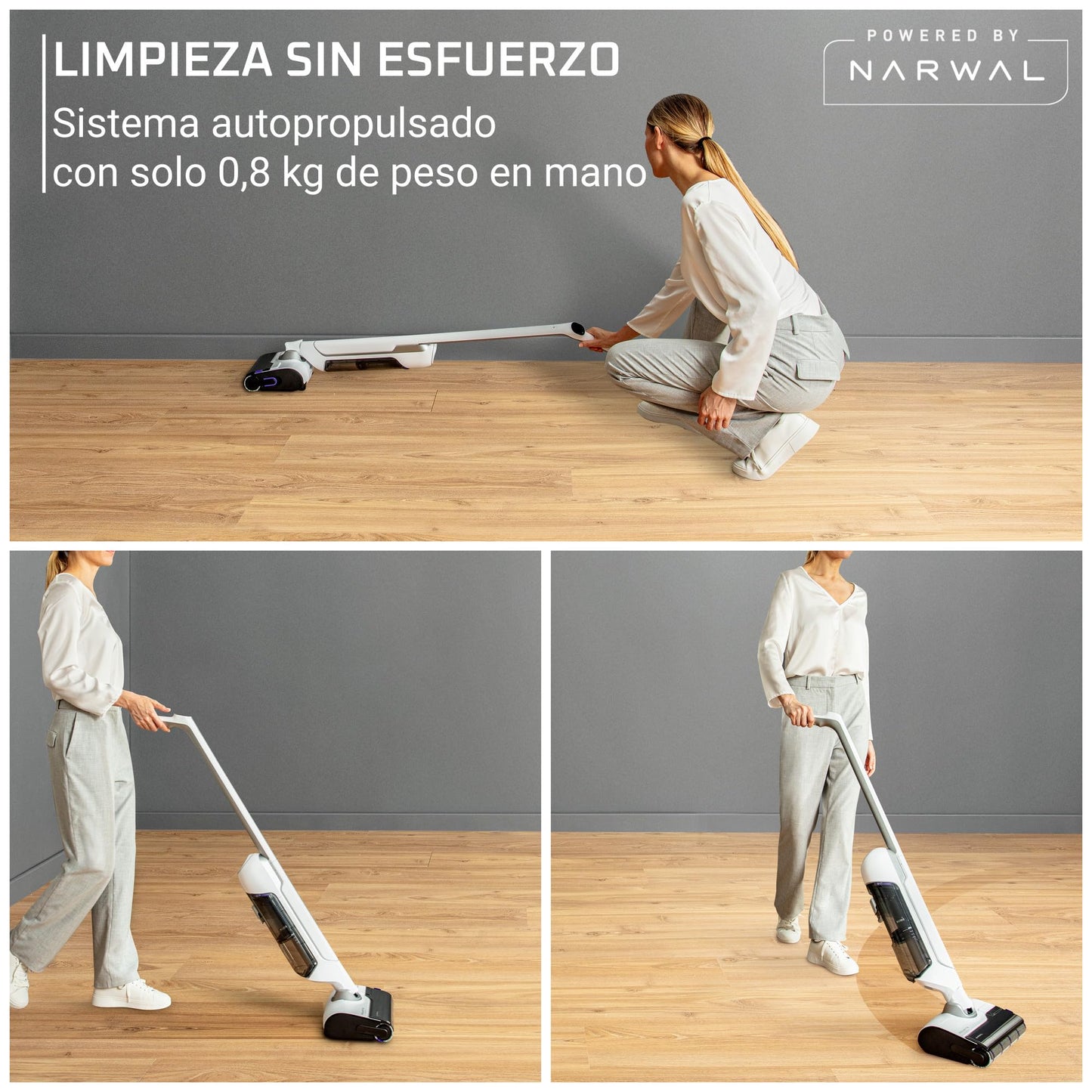 Rowenta X-Clean 10 Fregona Eléctrica Sin Cable, Wet & Dry, Autolimpieza, Secado, GZ7540WO