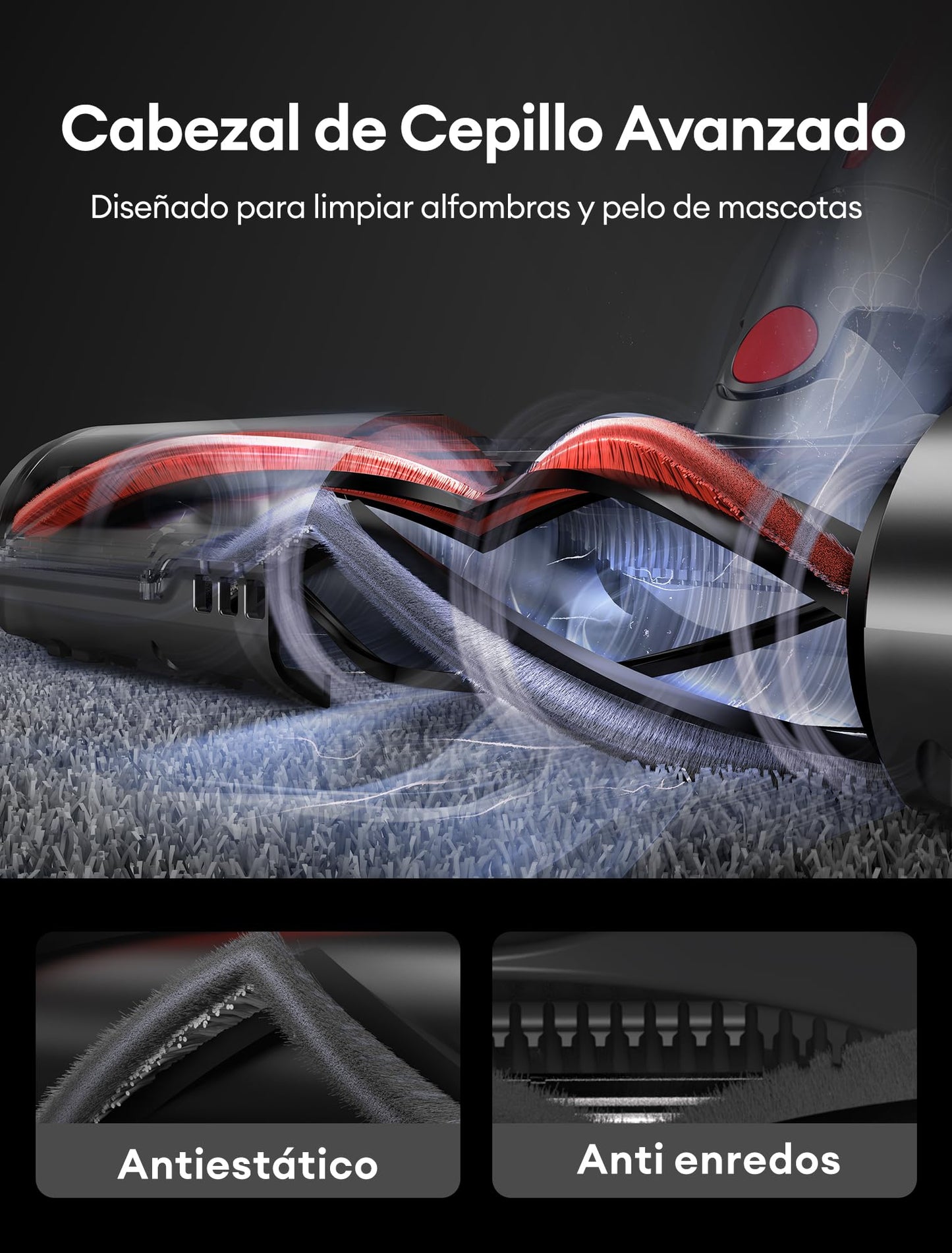 Ultenic U16 Flex Aspiradora sin Cable 50KPa 550W 60Min con Tubo Flexible y Cepillo Antienredos