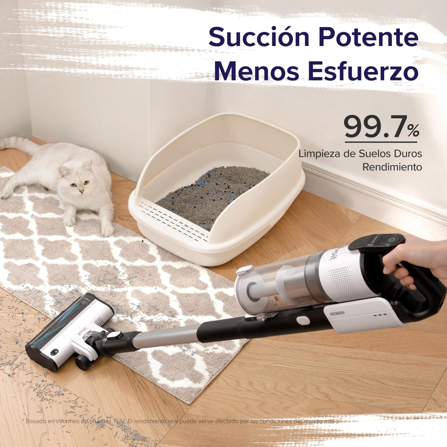LEVOIT Aspiradora sin Cable 4 en 1 para Mascotas con Batería Extraíble y Filtro 99,9% HEPA