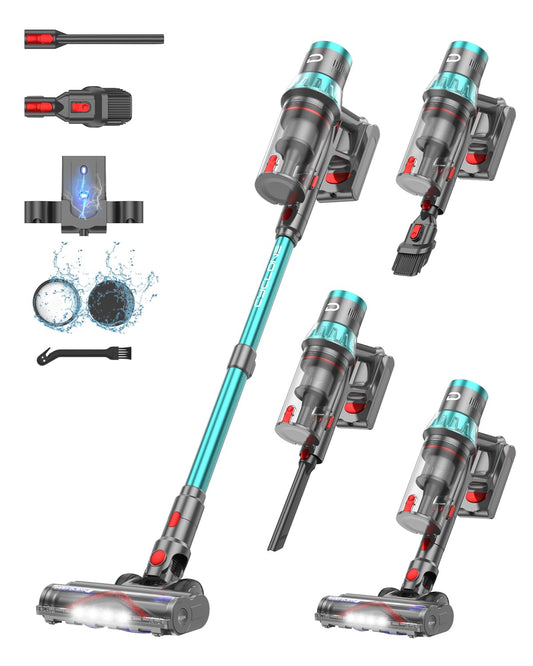 Dsoope YU7 Aspiradora sin Cable 580W 47KPa 70Min con Pantalla LED y Base de Carga Mural