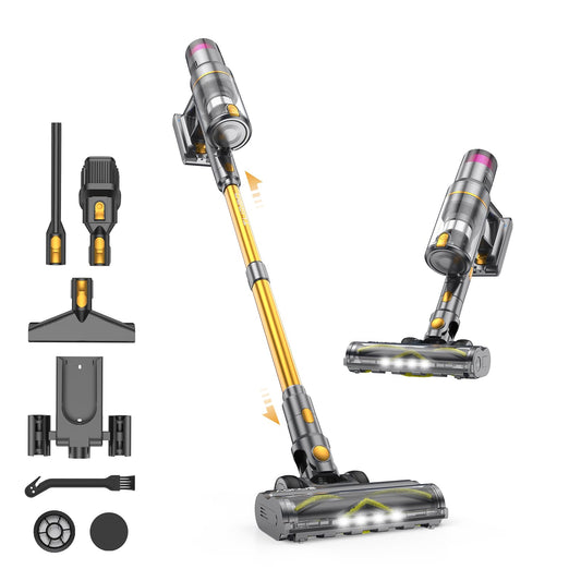 aonus Aspiradora sin Cable 45Kpa 580W 70Min, LED Táctil, Cepillo Antienredos para Alfombra y Suelo
