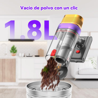 Vistefly V15 Ultra Aspiradora sin Cable 48Kpa 600W 70Min, Pantalla Dual, para Mascotas y Suelos