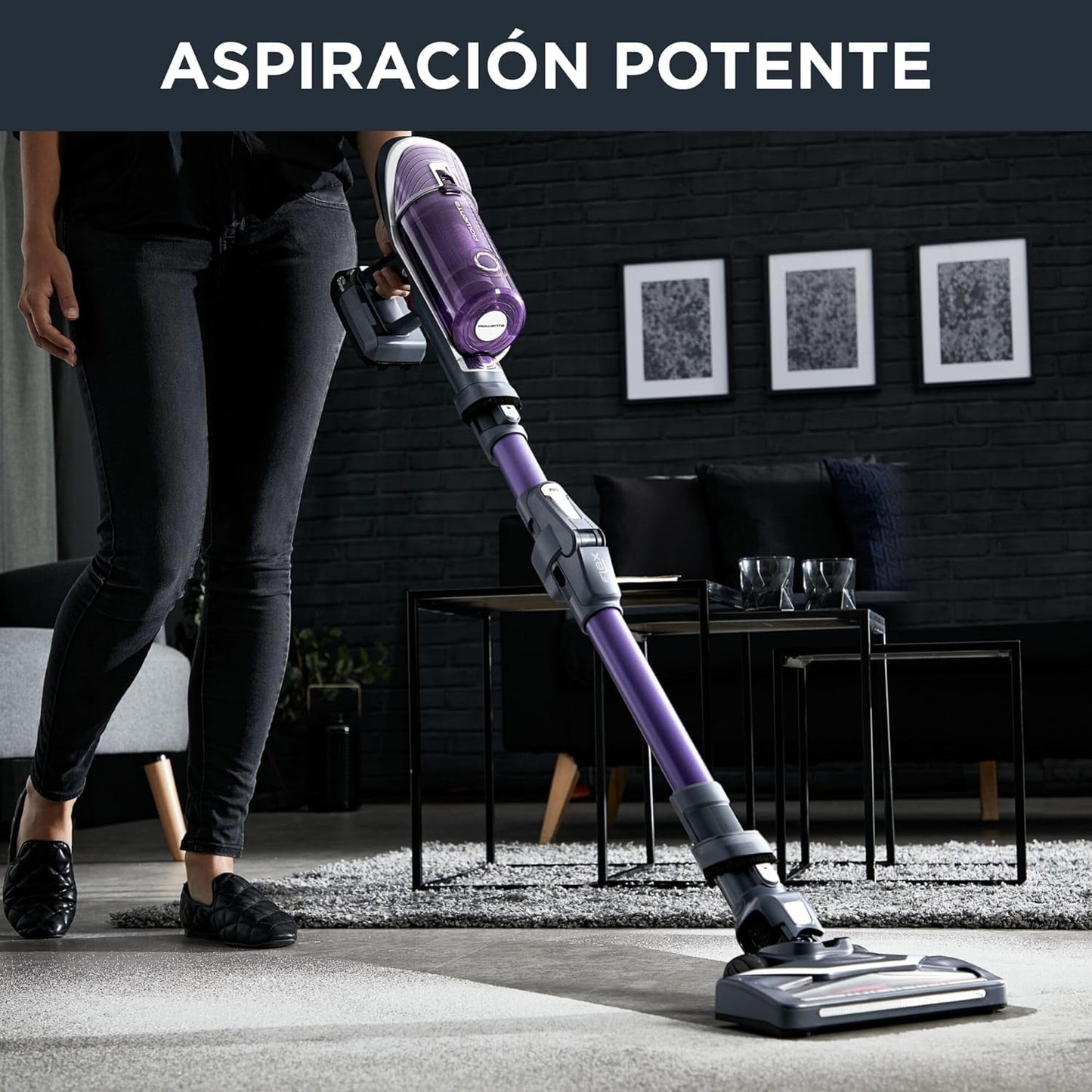 Rowenta XForce Flex 8.60 Escoba sin Cable, 22V Batería Extraíble, Tubo Flexible y LED, 35Min