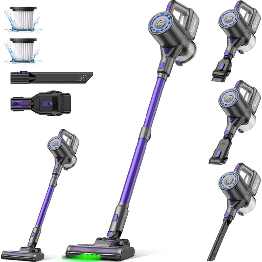 Suirviz U8 Aspiradora sin Cable 40KPa 35Min con Luz Verde, Ideal para Suelos, Alfombras y Mascotas