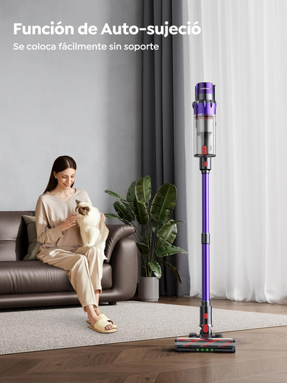 VAC02 Aspiradora sin Cable 550W 45KPa 60Min con Luz Verde, Modo Auto y Pantalla LED Táctil