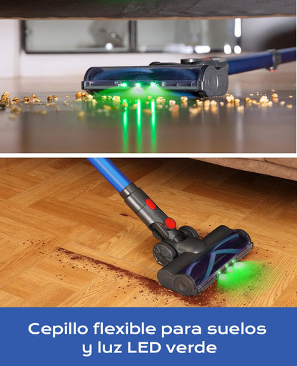 Ivormentico Aspiradora sin Cable 40Kpa 450W 50Min, LED Verde, para Suelo y Pelo de Mascotas