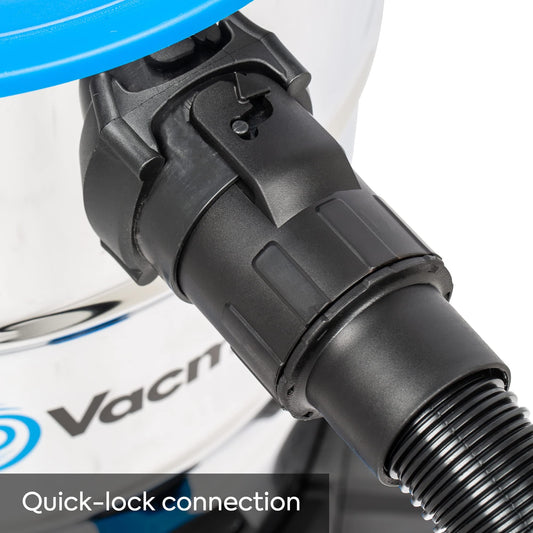 Vacmaster VQ1530SFDC Aspirador Seco-Húmedo 30L 1500W Inoxidable con Soplador y Toma Eléctrica