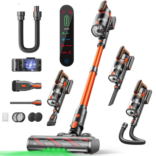 Aspiradora sin Cable 45KPa 550W 60Min con Aromatizante, Tubo Flexible y Pantalla LED