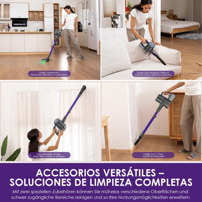 Suirviz U8 Aspiradora sin Cable 40KPa 35Min con Luz Verde, Ideal para Suelos, Alfombras y Mascotas